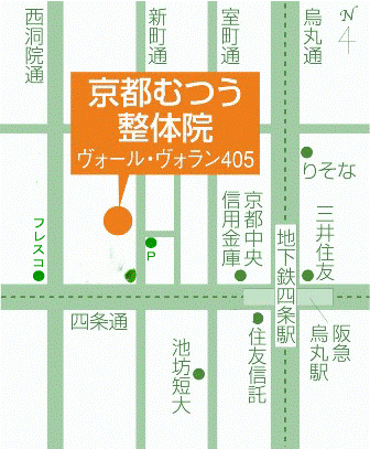 地図　京都むつう整体院